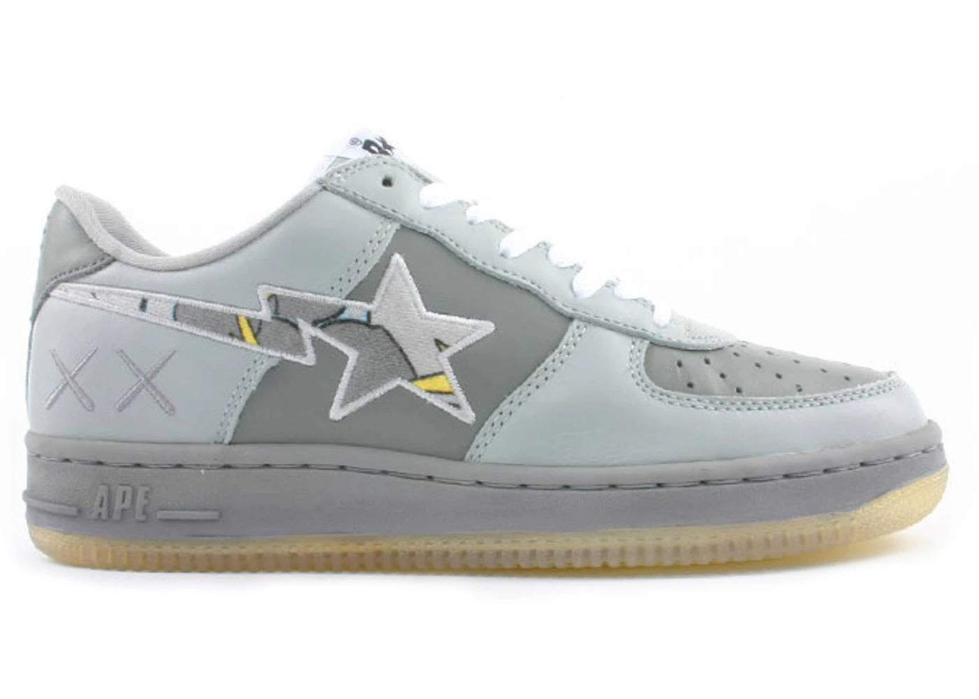 A Bathing Ape Bape Sta Low KAWS Yellow Grey