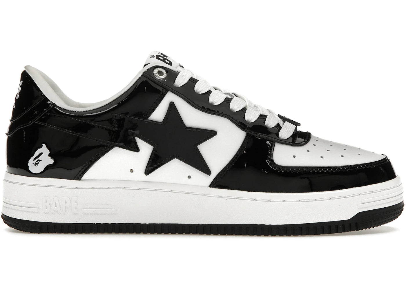 A Bathing Ape Bape Sta Patent Leather Black White