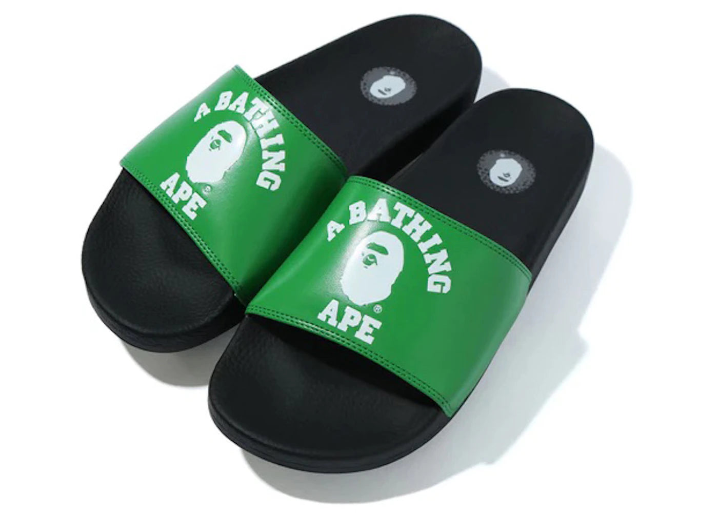 A Bathing Ape College Slide Sandals Green (FW22)
