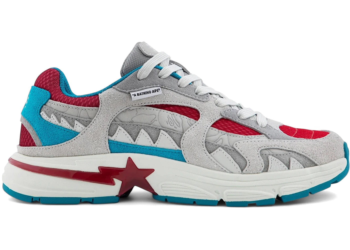 A Bathing Ape Shark Sta #2 Gray Red Blue