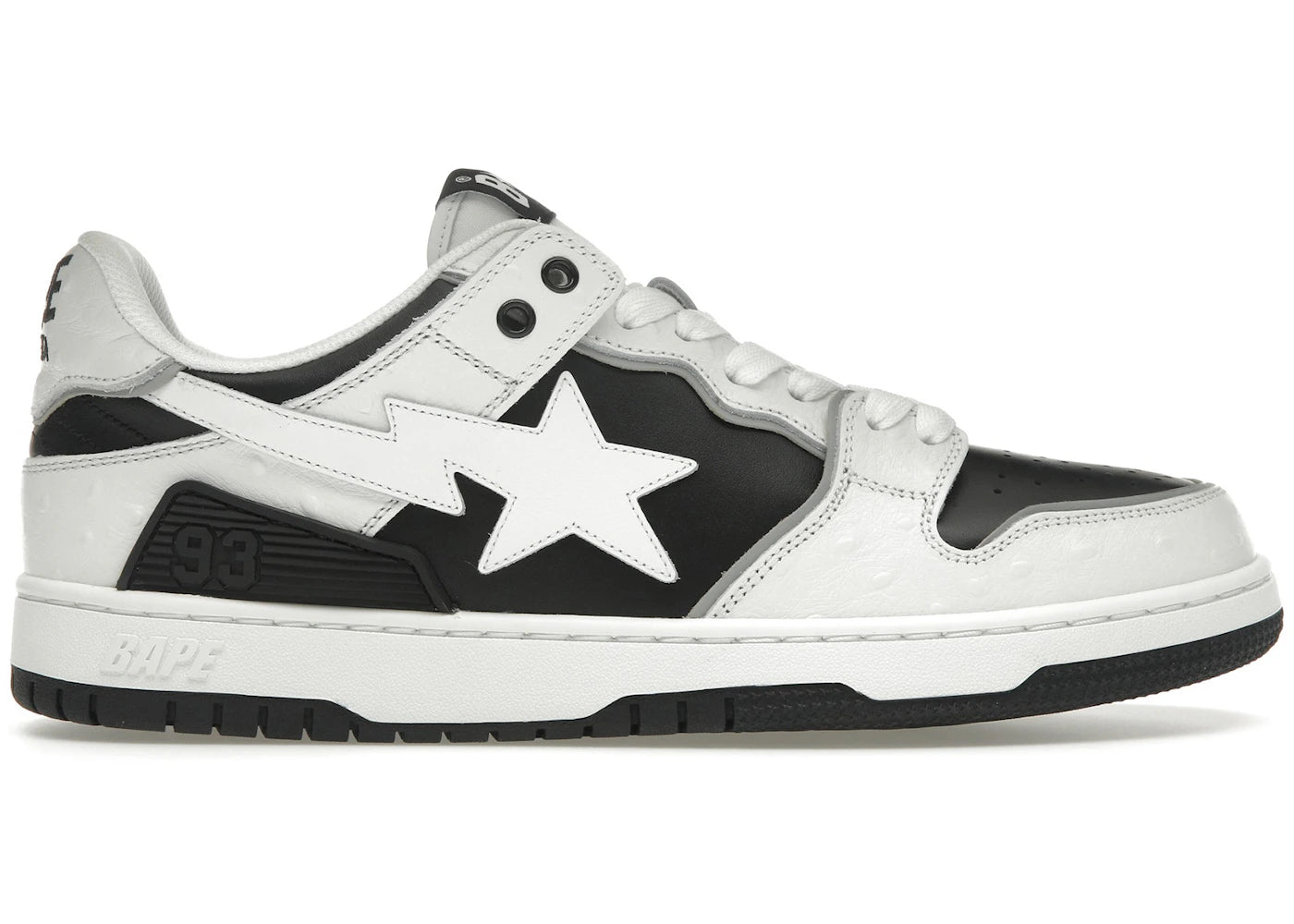 A Bathing Ape Sk8 Sta #1 Ostrich Pack White Black