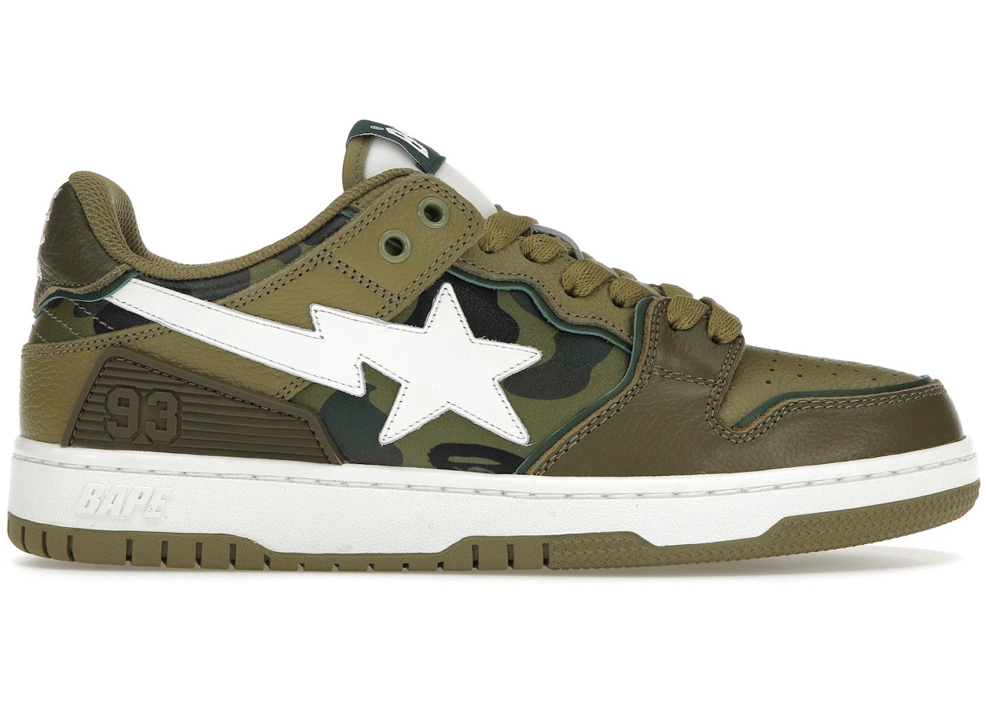 A Bathing Ape Sk8 Sta Olive Drab Green Camo