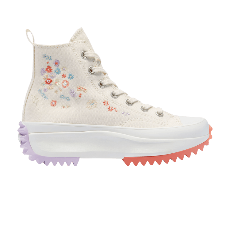 Converse Run Star Hike Platform Hi Embroidered Floral Egret