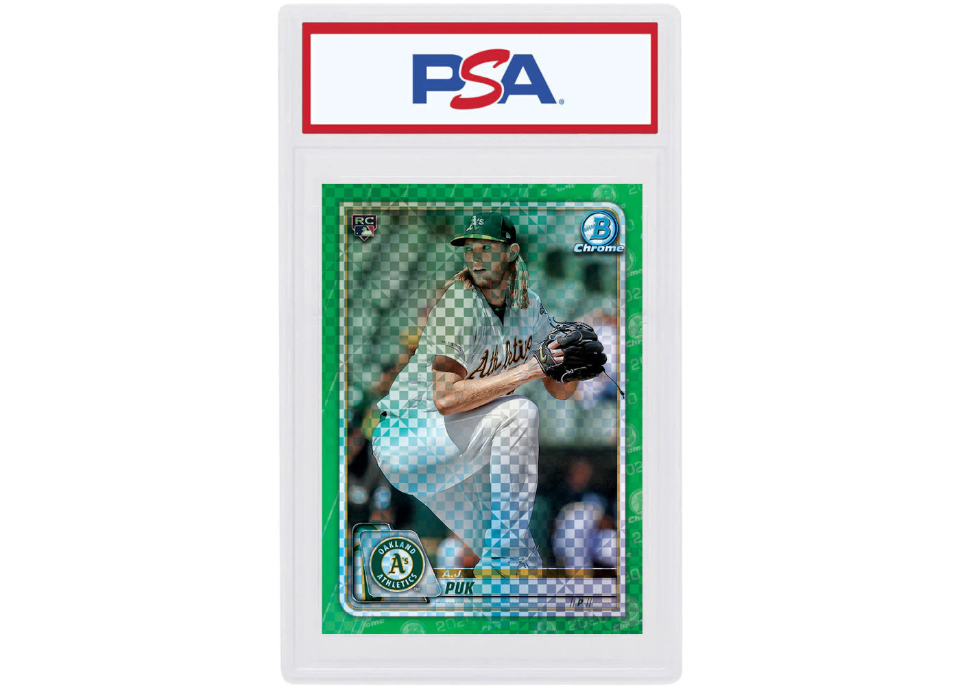 A.J. Puk 2020 Bowman Chrome X Rookie Green X-Fractor /31 #34 (PSA or BGS Graded)