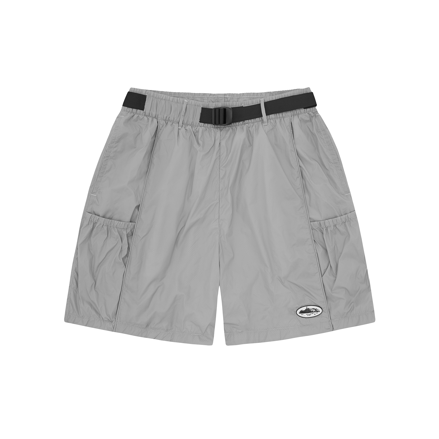 Corteiz Alcatraz Nylon Patch Shorts Grey