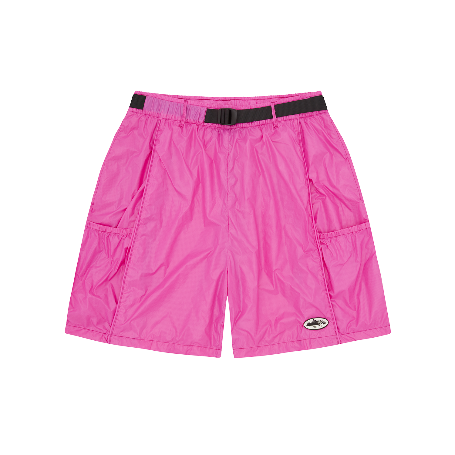 Corteiz Alcatraz Nylon Patch Shorts Hot Pink