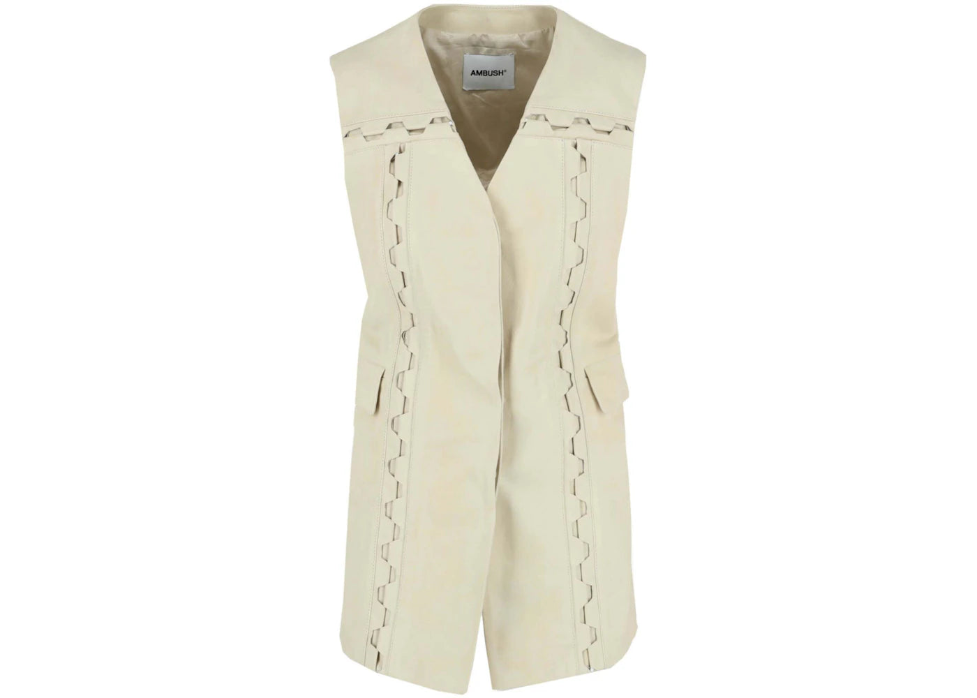 Ambush Lace Up Leather Vest White