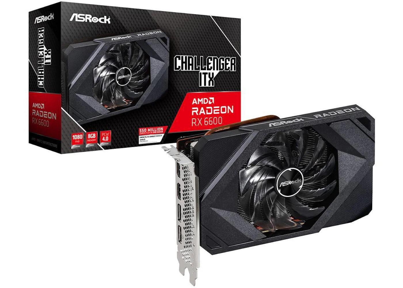 AMD ASROCK Challenger ITX Radeon RX 6600 8GB Graphics Card RX6600 CLI 8G