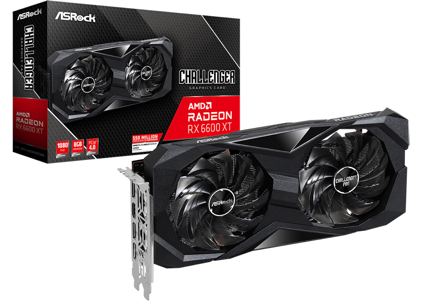 AMD ASROCK Radeon RX 6600 XT Challenger D 8G OC Graphics Card (RX6600XT CLD 8GO)