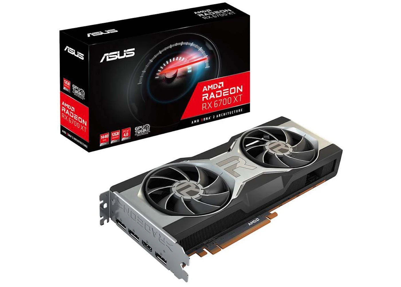 AMD ASUS Radeon RX 6700 XT DirectX 12 Ultimate 12GB Graphics Card (RX6700XT-12G)
