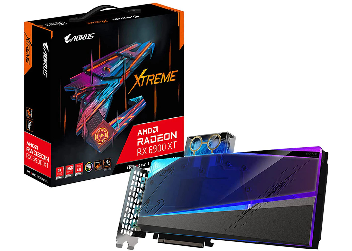 AMD GIGABYTE AORUS Radeon RX 6900 XT Xtreme WATERFORCE WB 16G Graphics Card (GV-R69XTAORUSX WB-16GD)