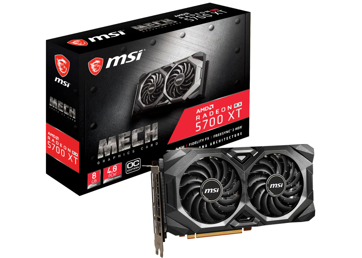 AMD MSI MECH OC AMD Radeon RX 5700 XT Graphics Card (RADEON RX 5700 XT MECH OC BV) Black