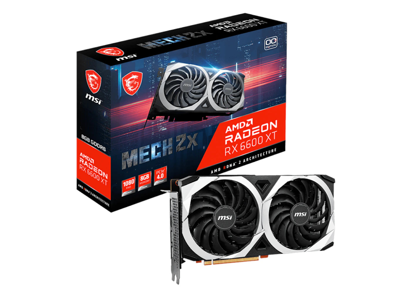 AMD MSI Radeon RX 6600 XT MECH 2X 8G OC Graphics Card