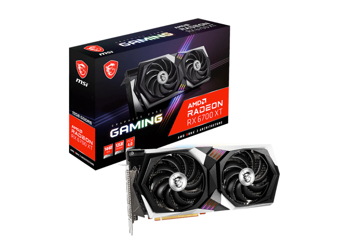 AMD MSI Radeon RX 6700 XT GAMING 12GB Graphics Card (Radeon-RX-6700-XT-GAMING-12G)