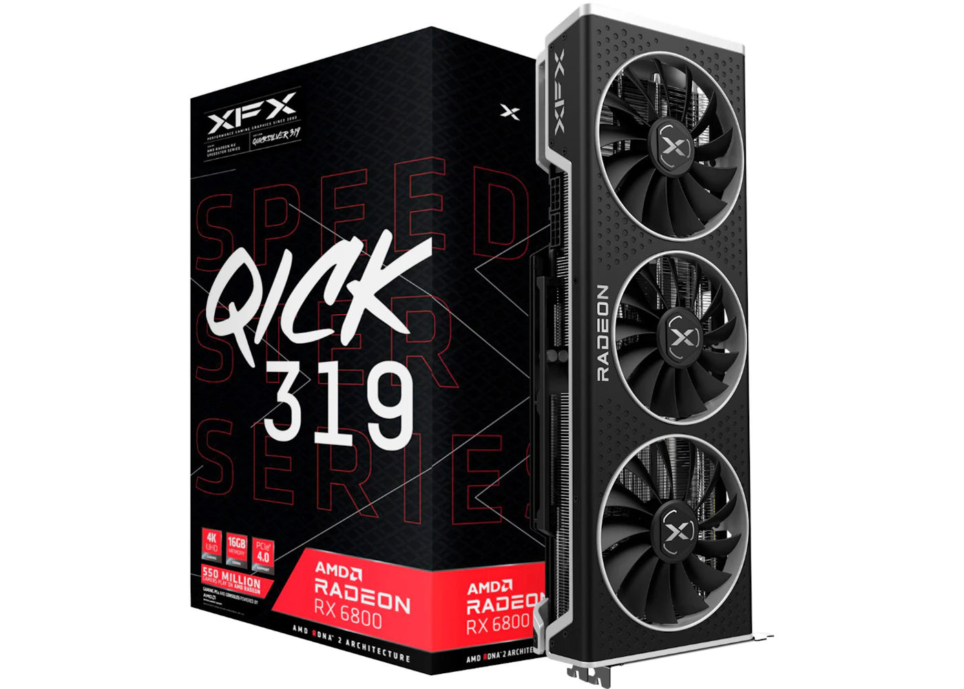 AMD Radeon QICK 319 RX 6800 16G Graphics Card (RX-68XLALBD9)
