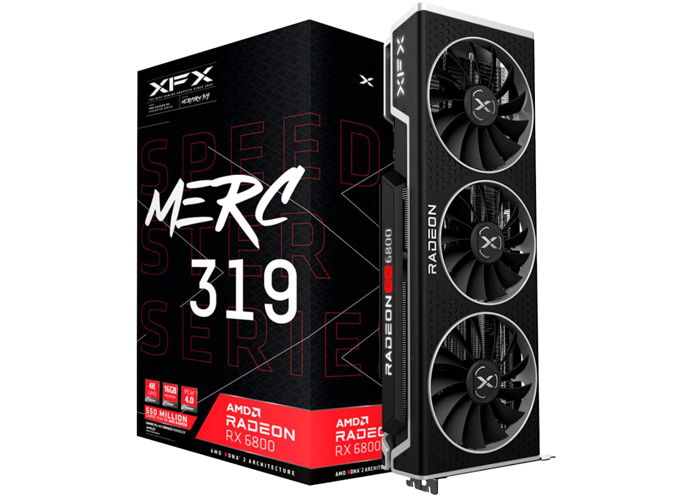 AMD XFX Merc 319 Radeon RX 6800 Gaming Graphics Card (RX-68XLATBD9) Black