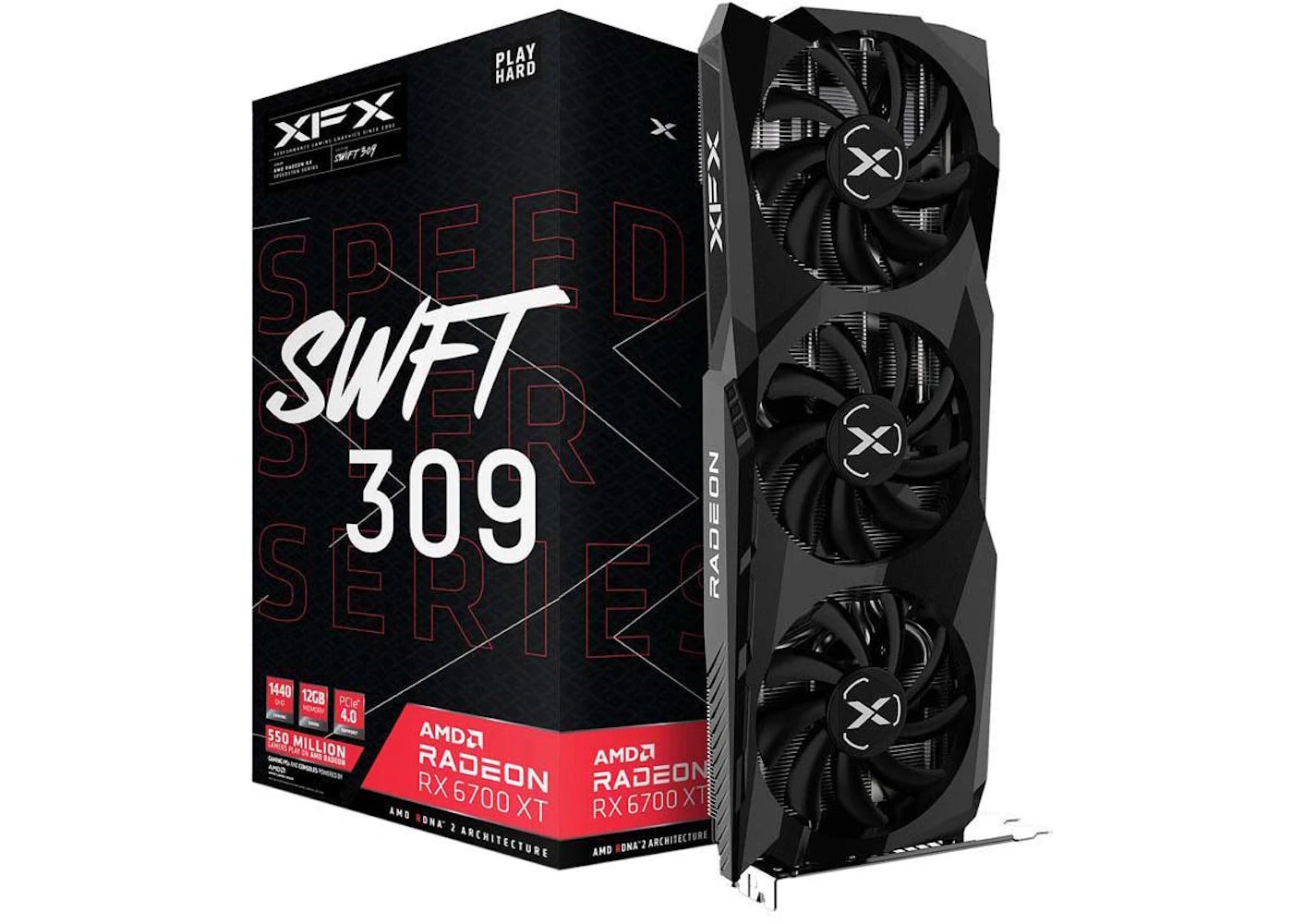 AMD XFX SPEEDSTER SWFT309 Radeon RX 6700 XT CORE Gaming 12GB Graphics Card (RX-67XTYJFDV)