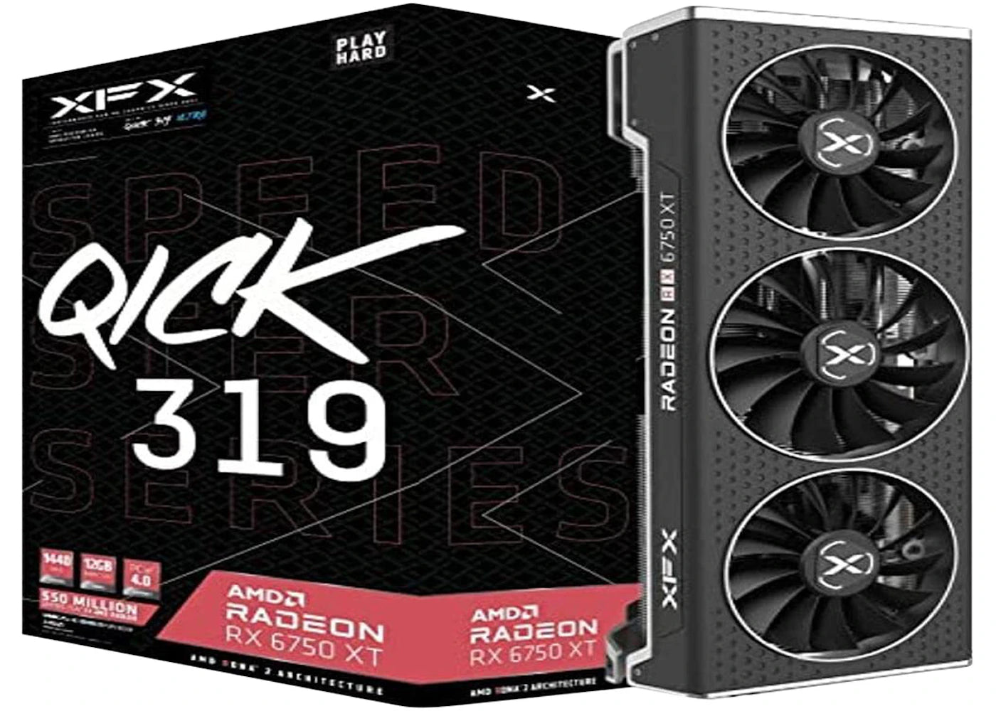 AMD XFX Speedster MERC319 Radeon RX 6750XT 12G Graphics Card RX-675XYTBDP