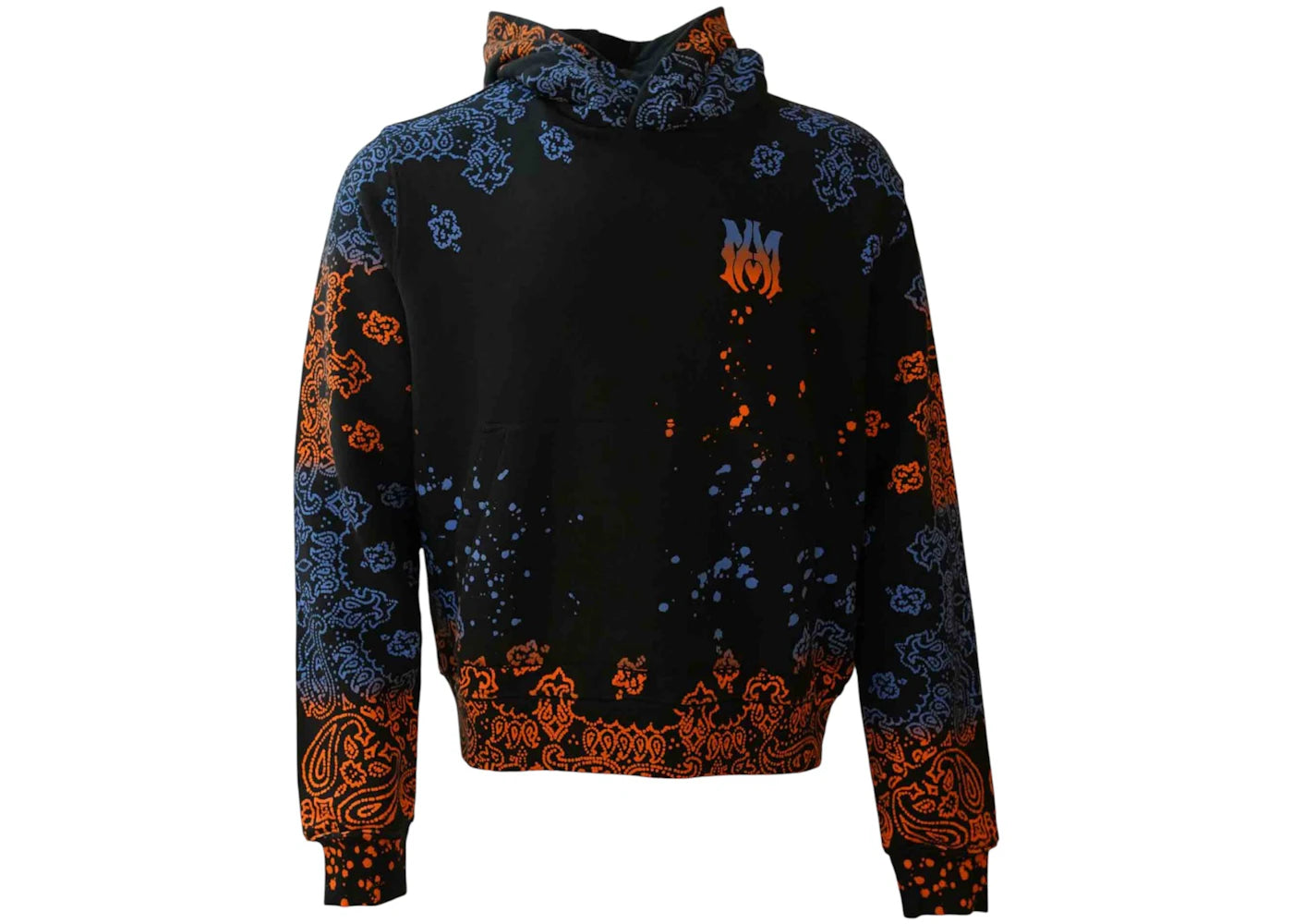AMIRI Bandana Bleach All Over Hoodie Blue/Orange