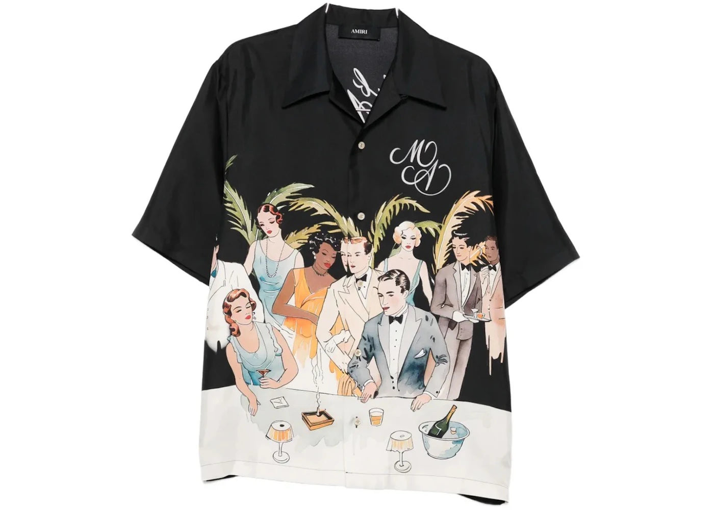 AMIRI Bar Scene Bowling Shirt Black