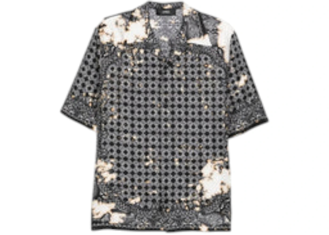 AMIRI Bleach Bandana Bowling Shirt Black