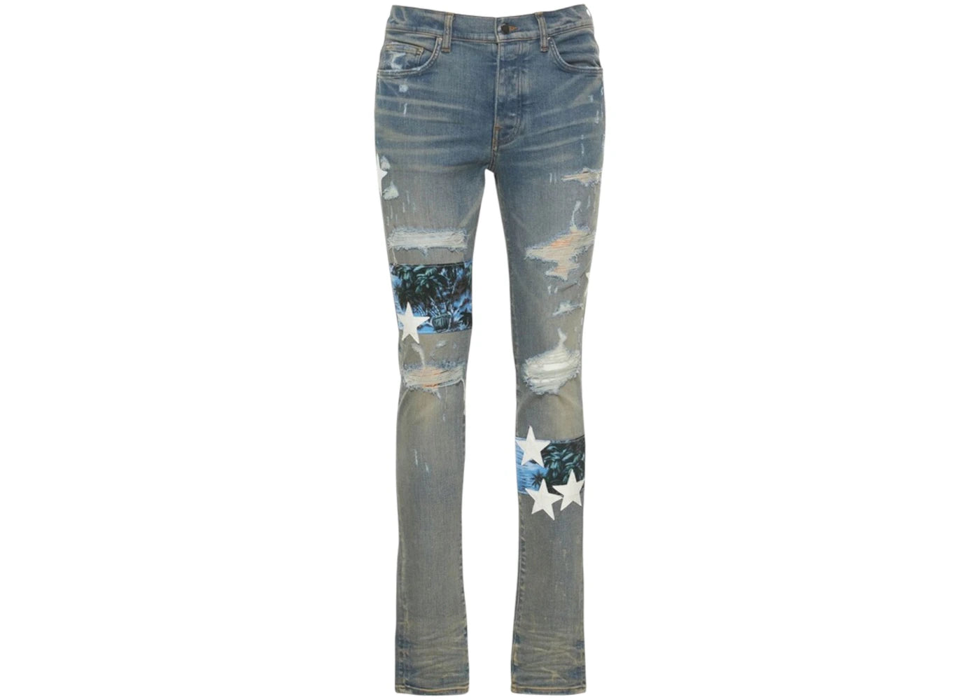 AMIRI Hawaiian Star Art Patch Jeans Clay Indigo