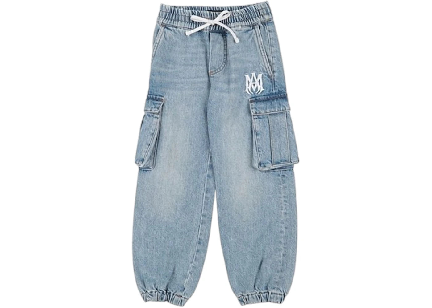 AMIRI Kids' Denim Cargo Joggers Light Denim