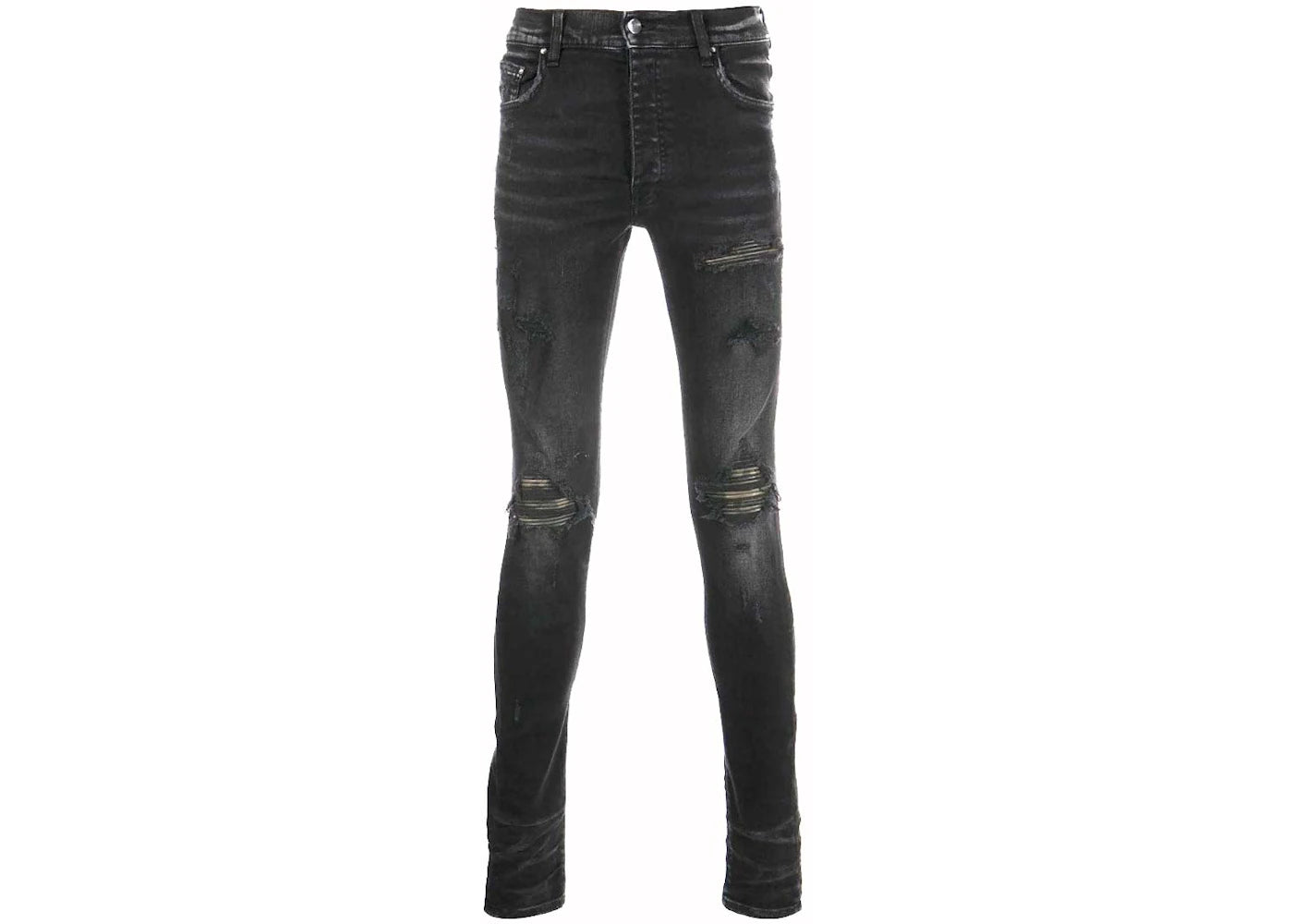 AMIRI Leather Camo MX1 Jeans Aged Black