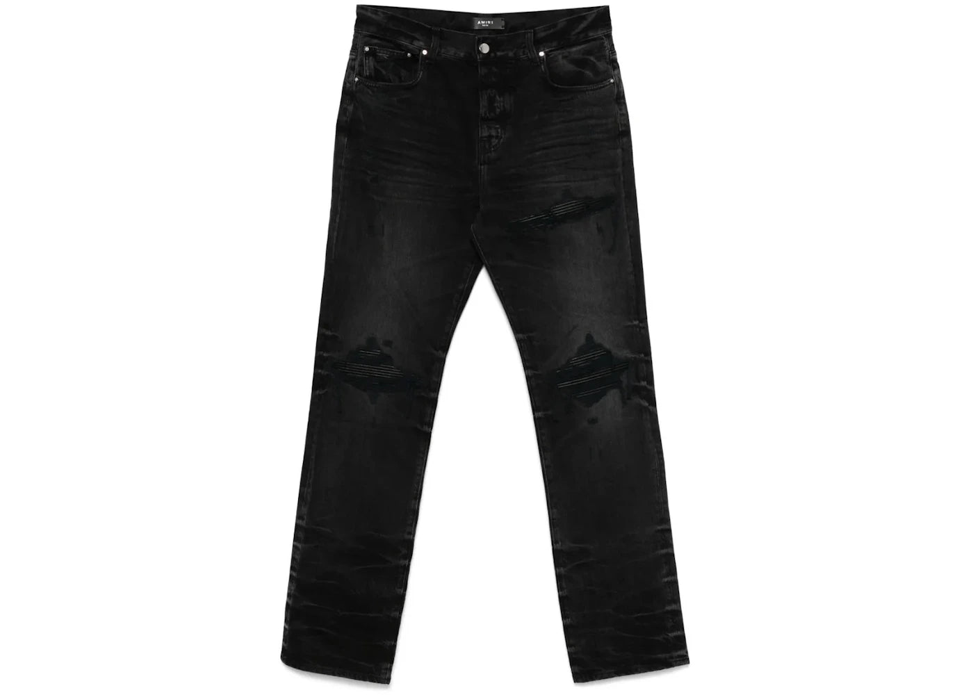 AMIRI Leather Straight Mx1 Jeans Vintage Black