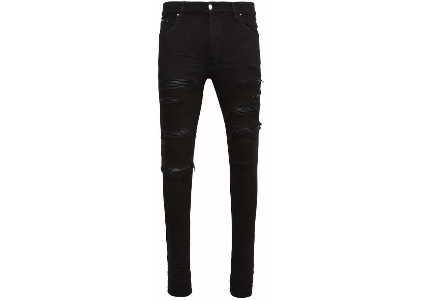 AMIRI Leather Thrasher Jeans Black