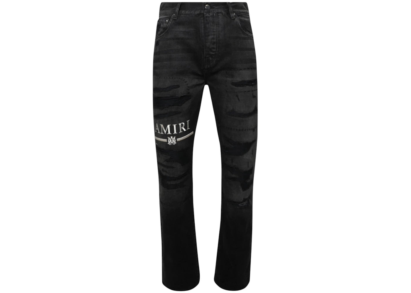 AMIRI MA Bar Logo Straight Jeans Aged Black
