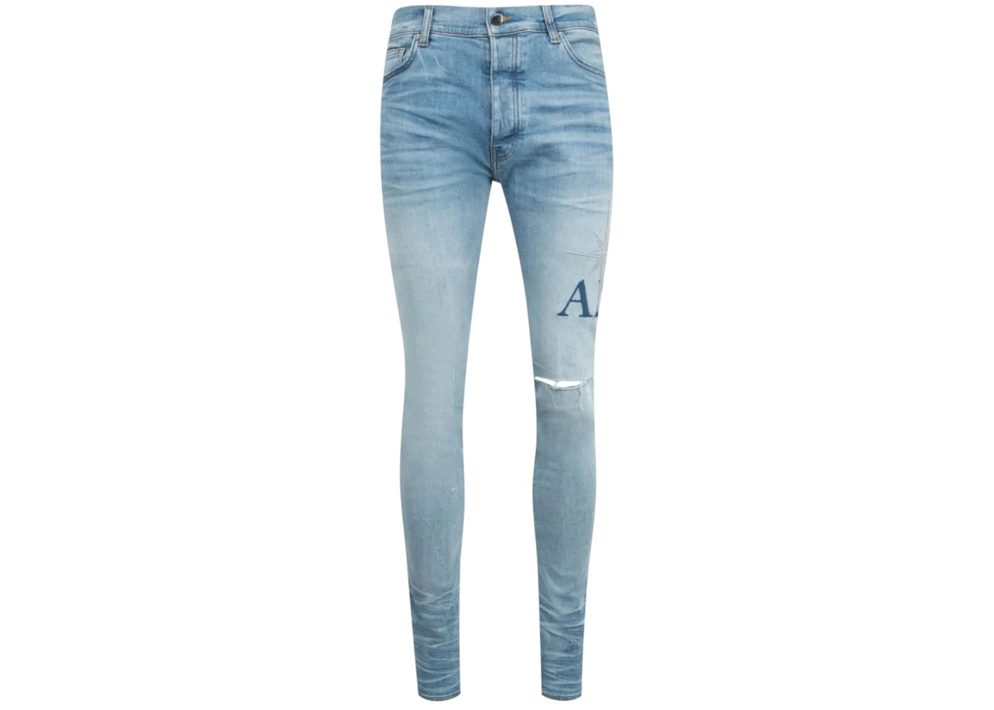 AMIRI Starburst Applique Skinny Jean Perfect Indigo