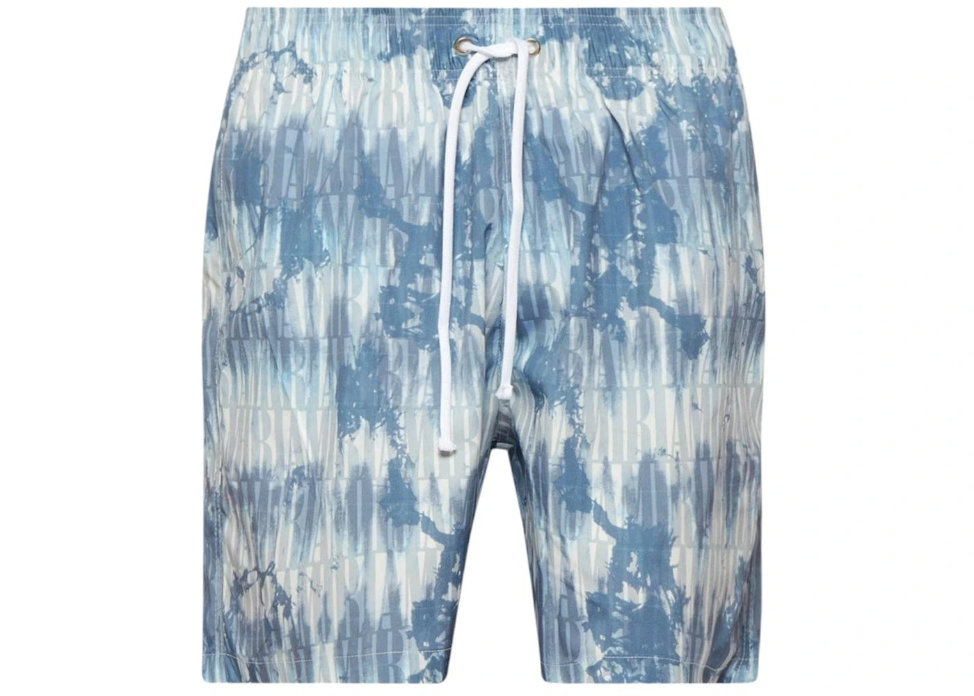 AMIRI Tie Dye All Over Logo Swim Shorts Blue