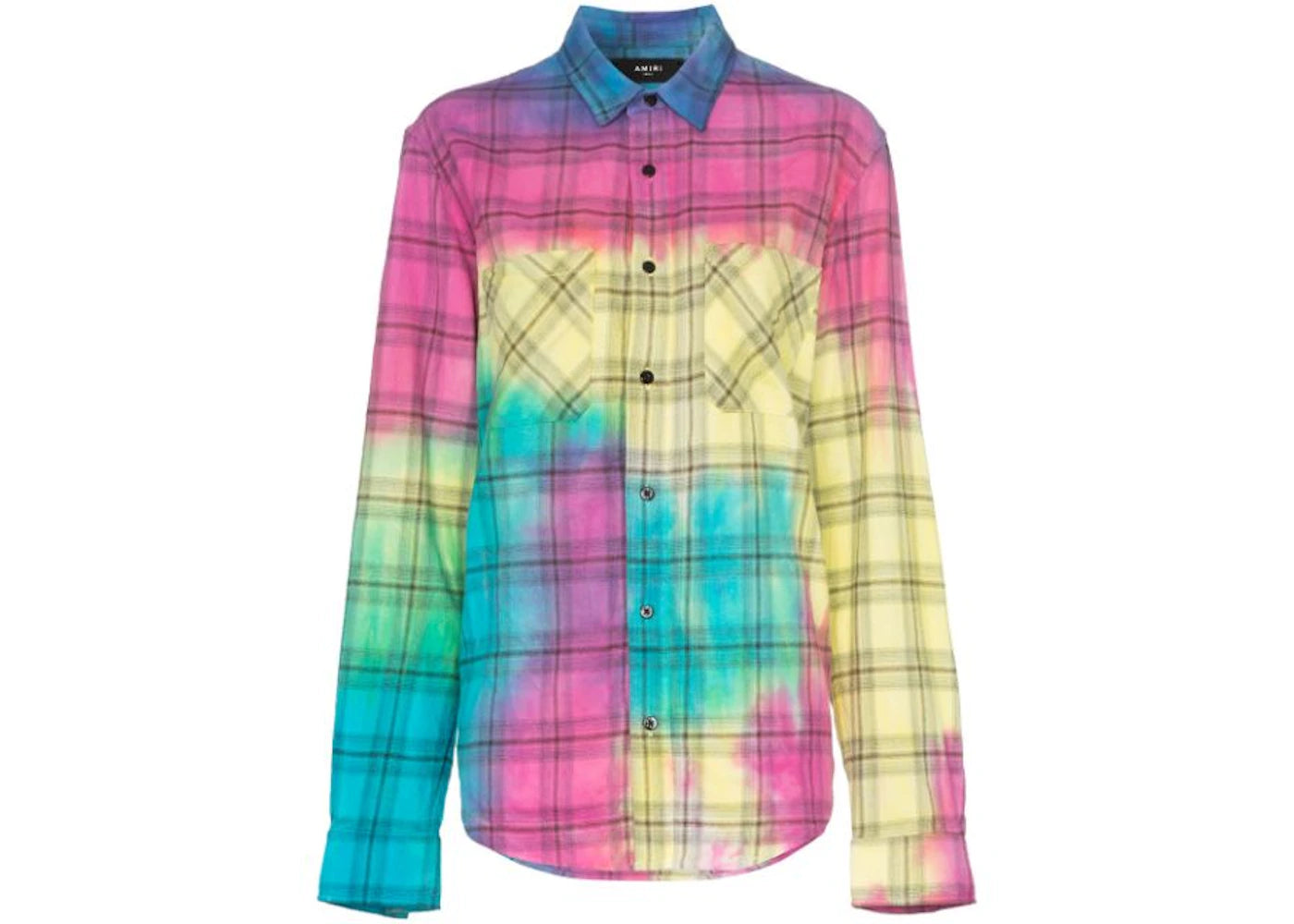 AMIRI Tie Dye Plaid Shirt Multicolor