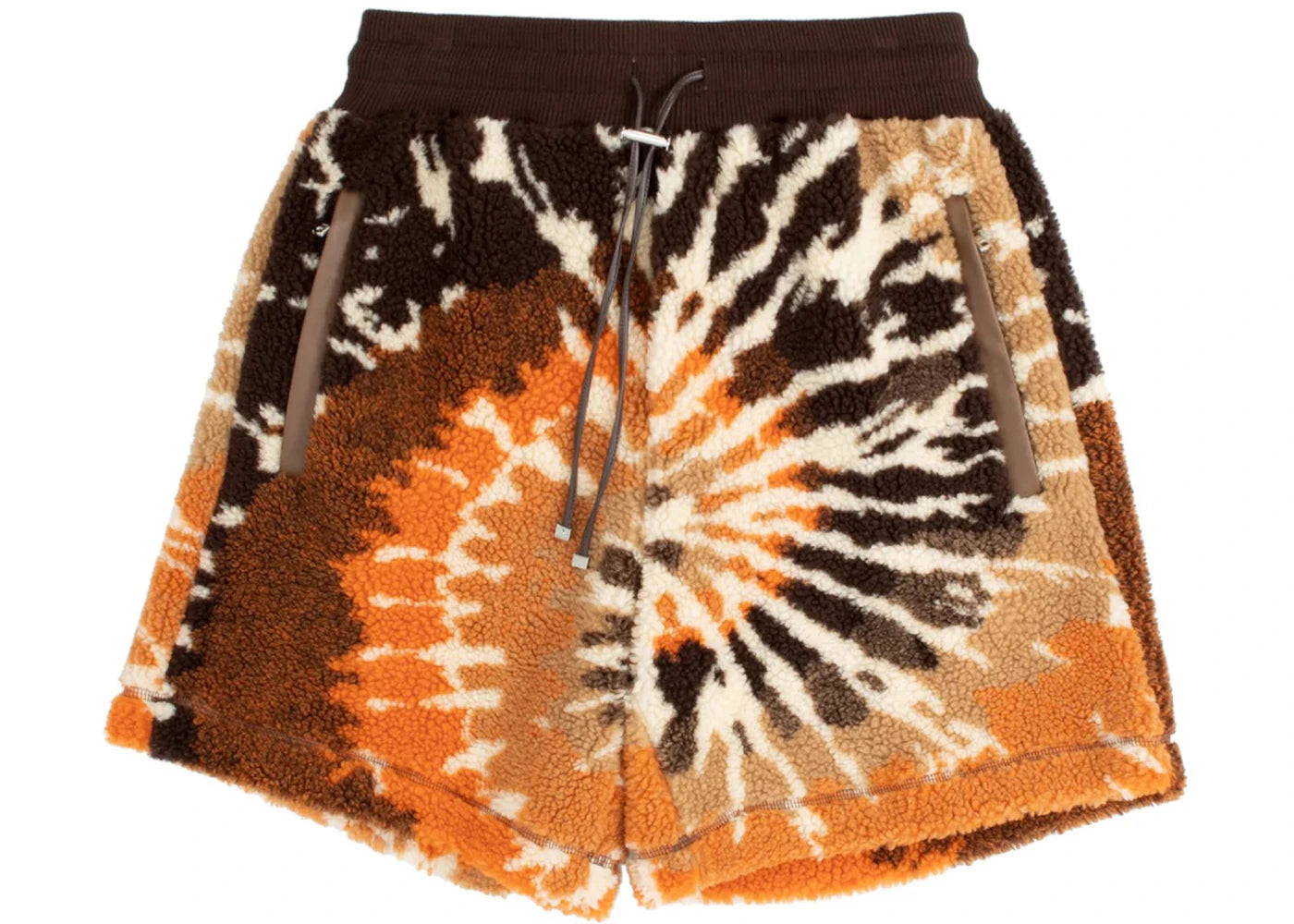 AMIRI Tie Dye Polar Fleece Shorts Orange/Black