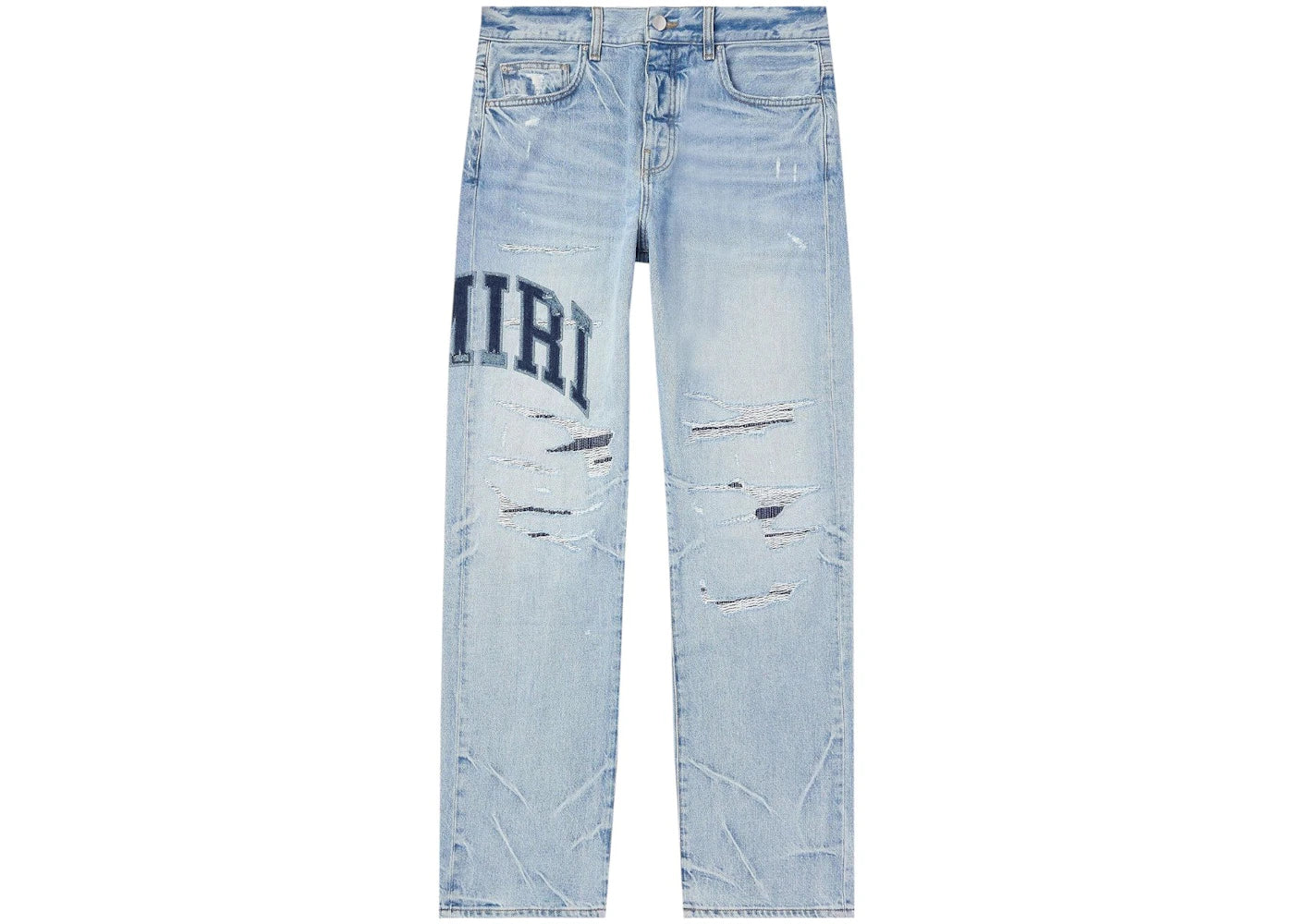 AMIRI Varsity Logo Repair Straight Jean Perfect Indigo