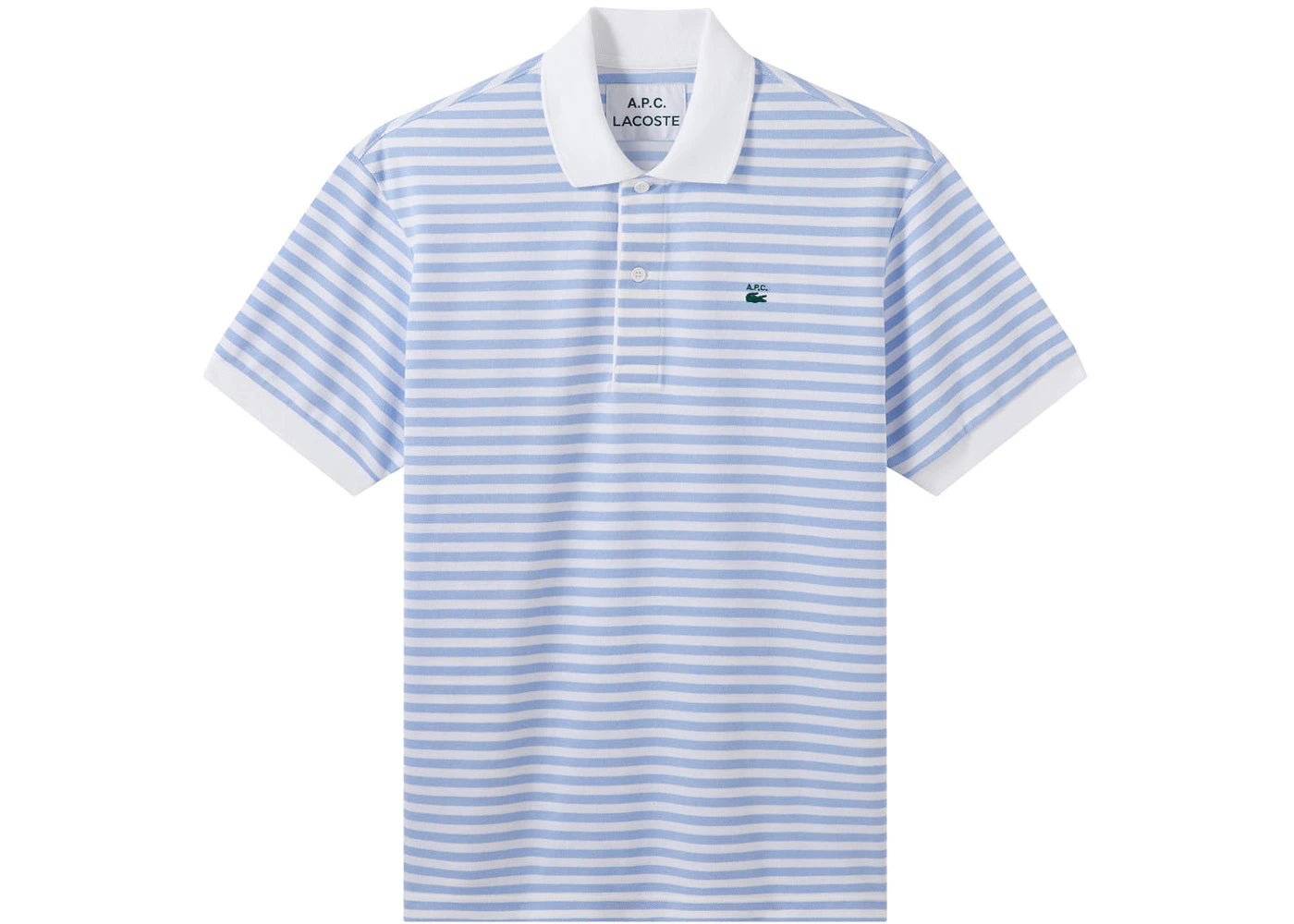 A.P.C. x Lacoste Striped Polo Shirt Blue