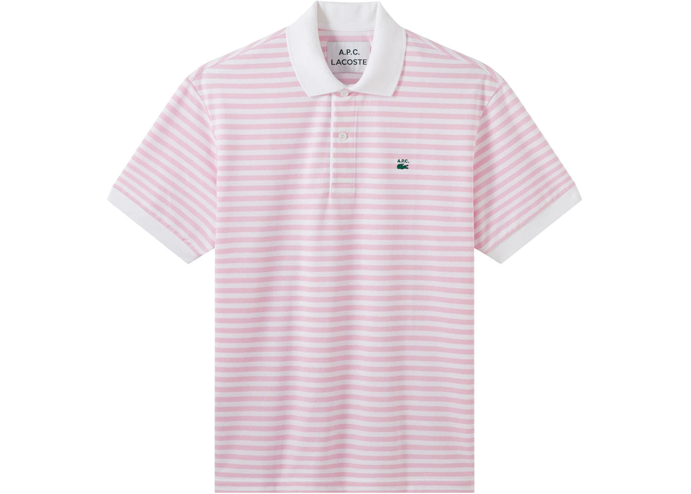 A.P.C. x Lacoste Striped Polo Shirt Pink