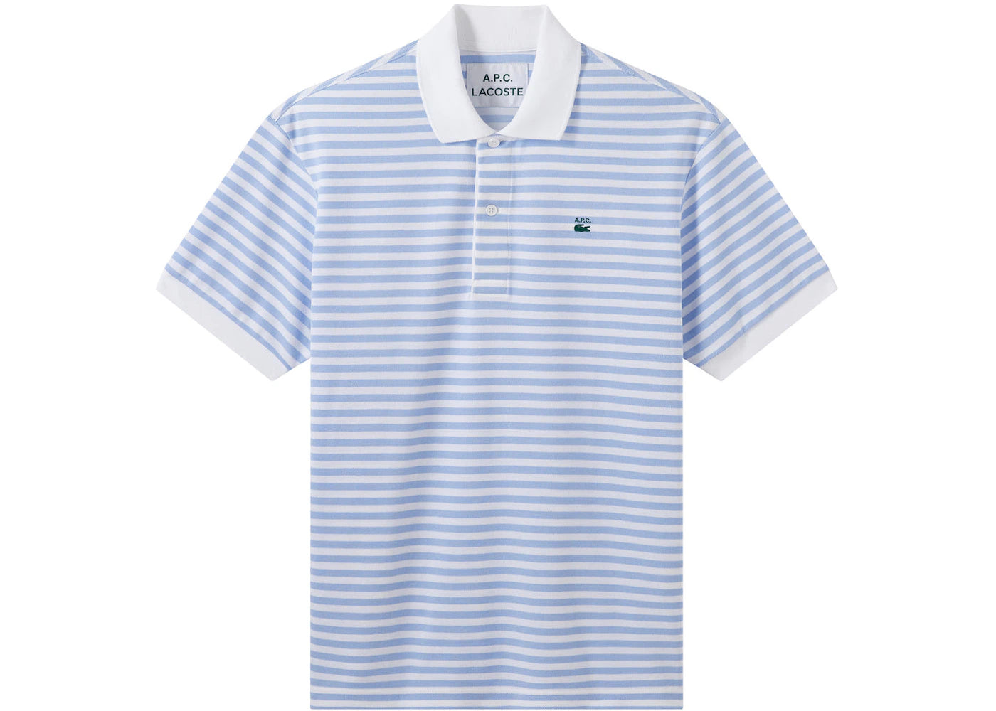A.P.C. x Lacoste Women's Striped Polo Shirt Blue