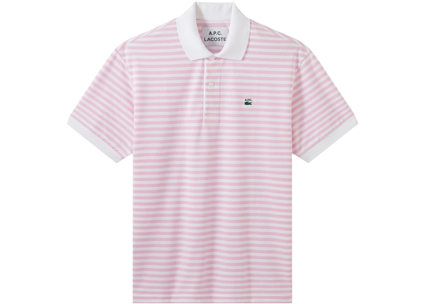 A.P.C. x Lacoste Women's Striped Polo Shirt Pink