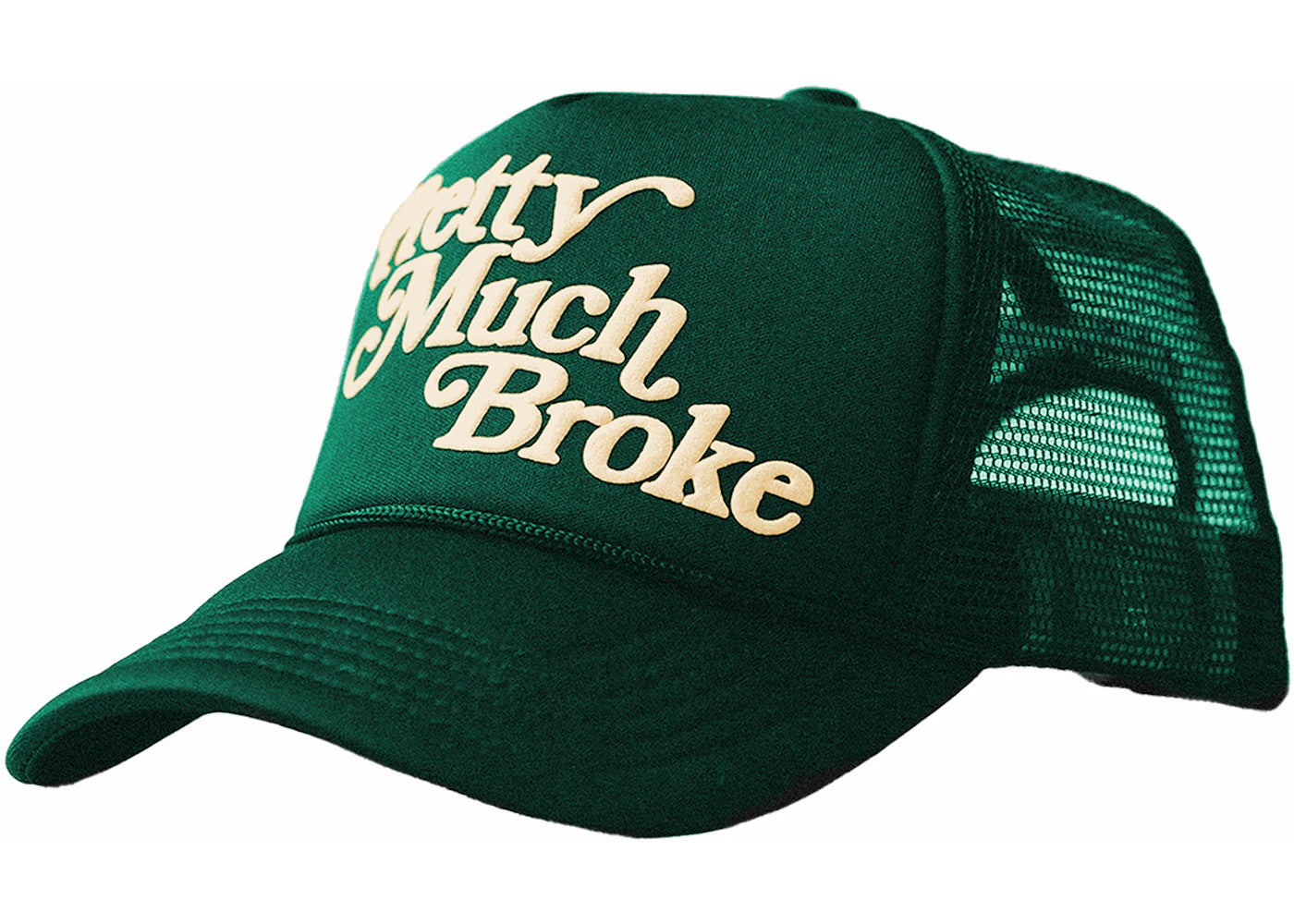 APTHCRY Pretty Much Broke Green Numbered Trucker Hat Green