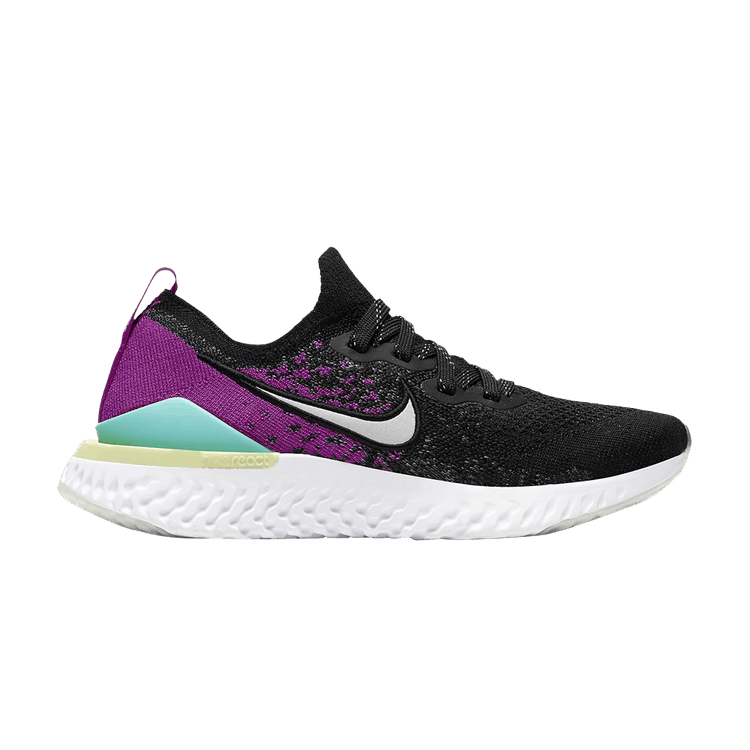 Nike Epic React Flyknit 2 Black Vivid Purple (GS)