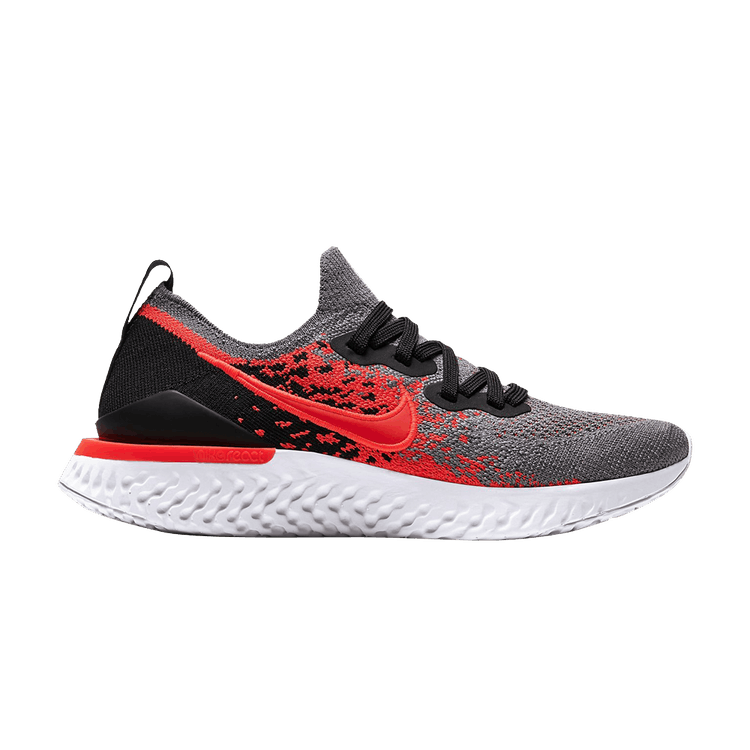 Nike Epic React Flyknit 2 Cool Grey Bright Crimson (GS)