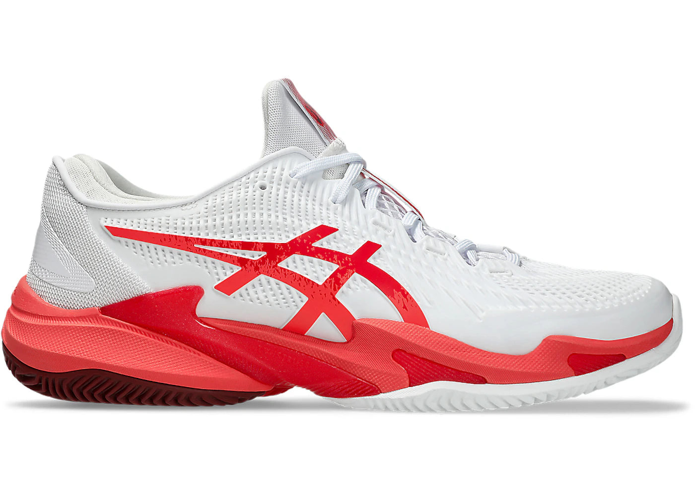 ASICS Court FF 3 Novak Clay White Electric Red