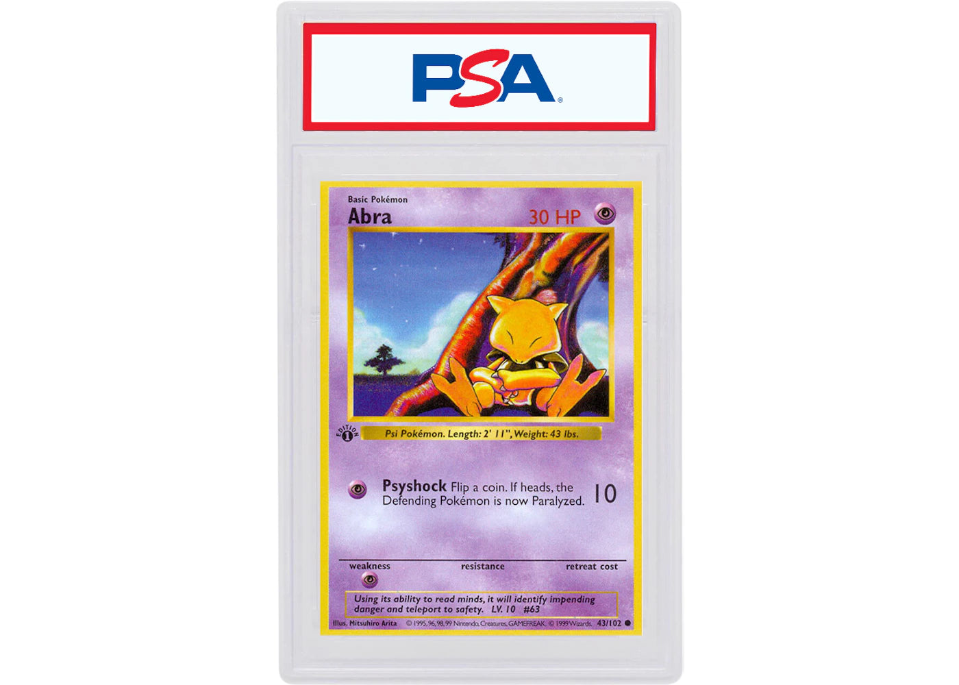 Abra 1999 Pokemon TCG Base Set 1st Edition #43/102 (PSA or BGS Graded)