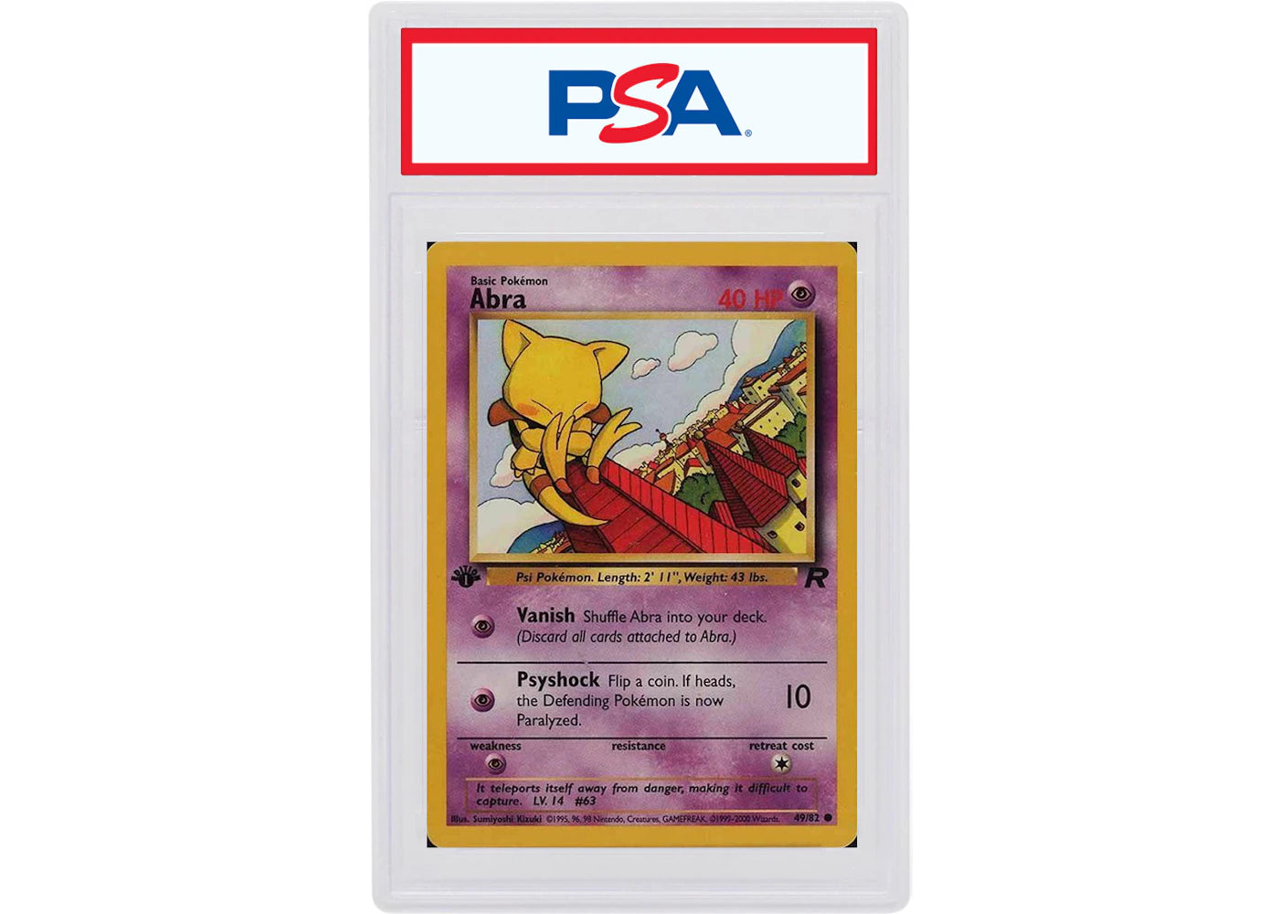 Abra 2000 Pokemon TCG Rocket 1st Edition #49 (PSA or BGS Graded)