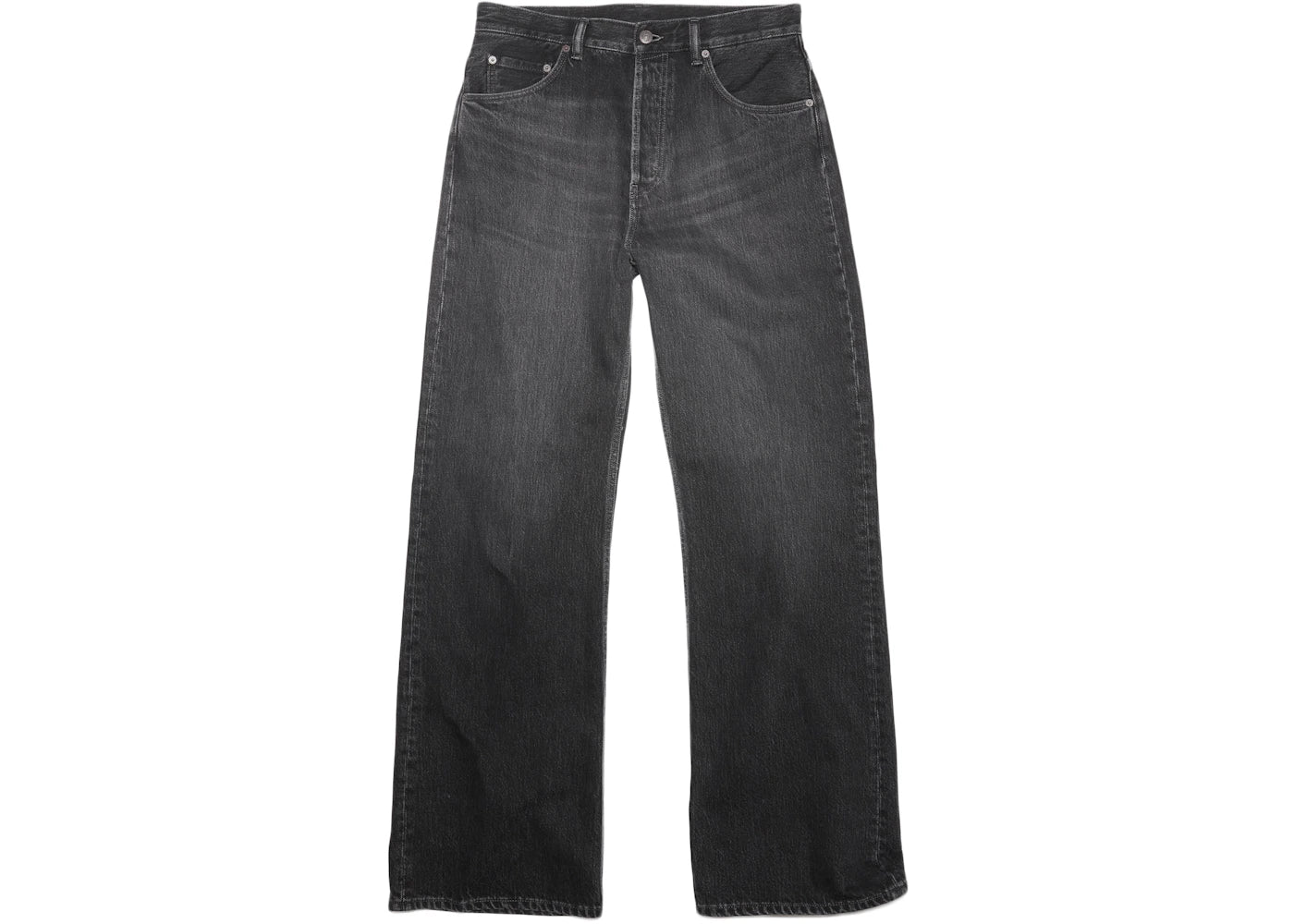 Acne Studios Mid Rise Loose Bootcut Rigid Denim Jeans Vintage Black