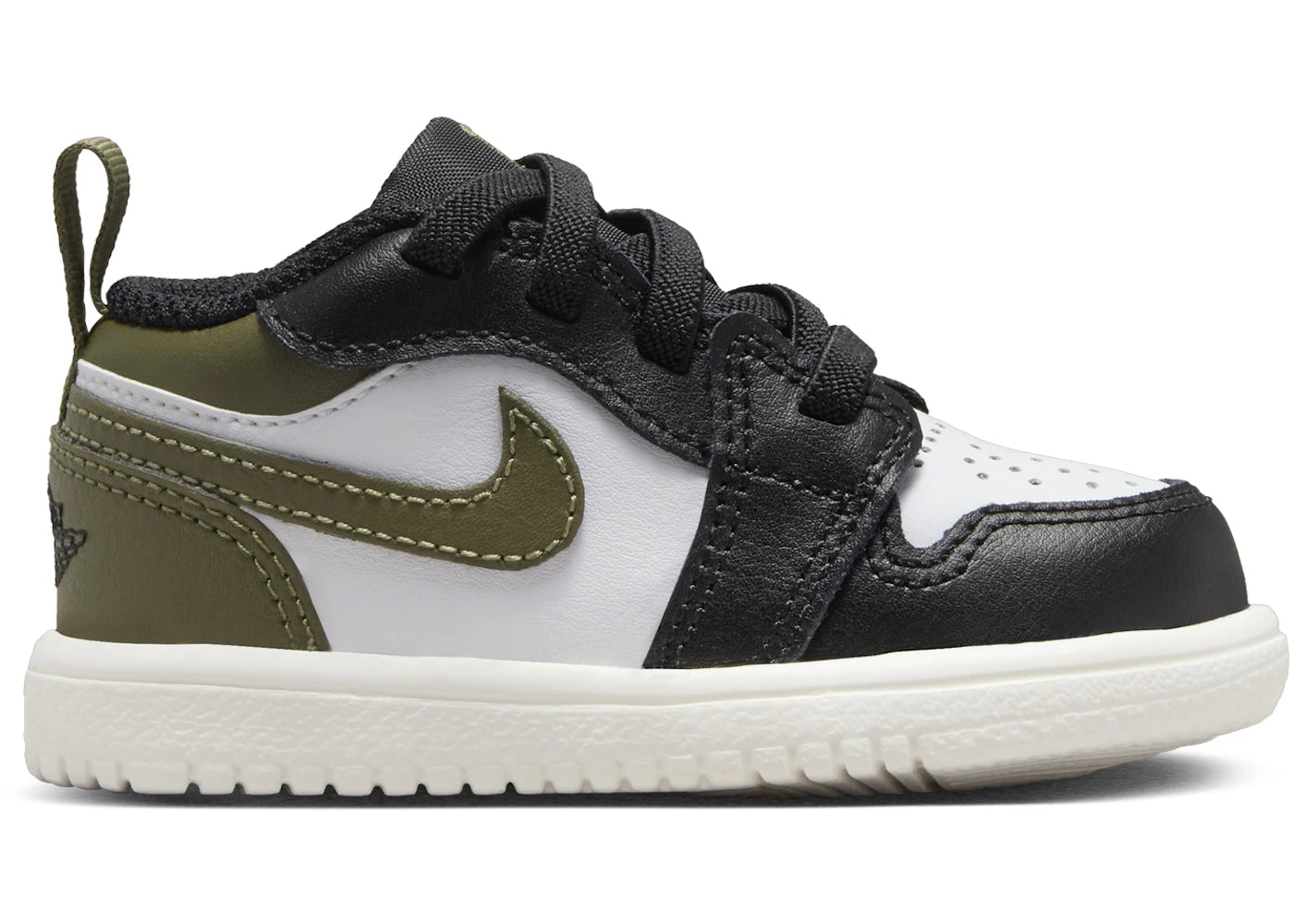 Jordan 1 Low ALT Black Medium Olive Sail White (TD)