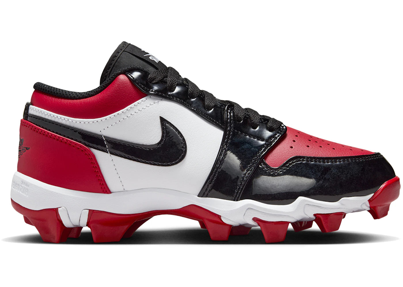 Jordan 1 Low Cleat Patent Bred Toe (GS)