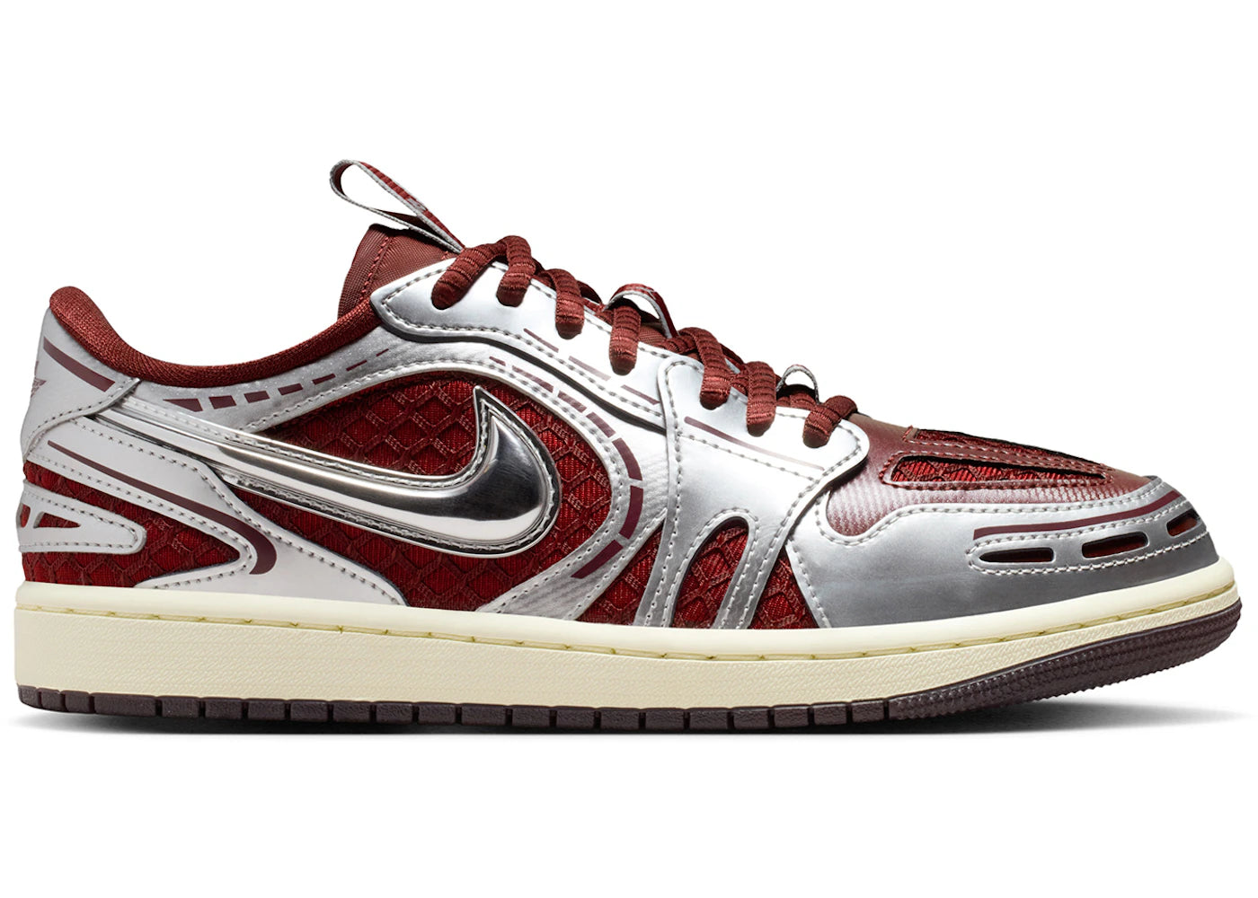 Jordan 1 Low Method of Make V3 Dark Team Red Metallic Silver (Women's)